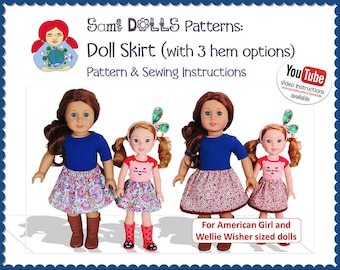 American Girl and Wellie Wisher Skirt Pattern DIY Tutorial PDF