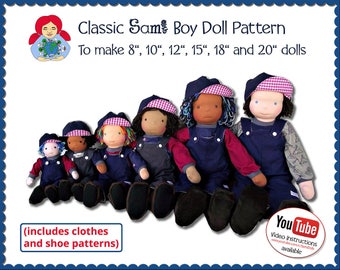 Sami Boy Doll Waldorf Doll Pattern in 8", 10", 12", 15", 18" and 20" (All sizes) PDF DOWNLOAD