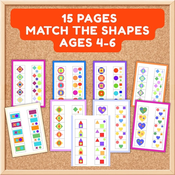 4-6 Ages Matching Worksheets, Preschool Math Activities