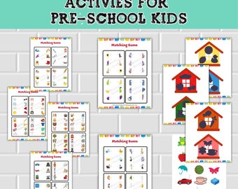 Juego de emparejamiento preescolar sin pantallas, juego de emparejamiento de sombras para jardín de infantes