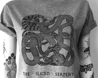 Snake T Shirt Serpent t-shirt hand printed, snake, snake