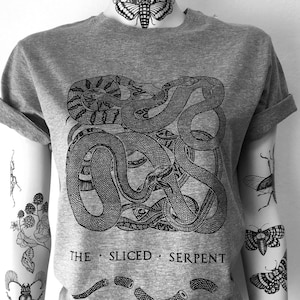 Snake T Shirt Serpent t-shirt hand printed, snake, snake image 1