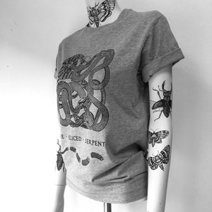 Snake T Shirt Serpent t-shirt hand printed, snake, snake image 3