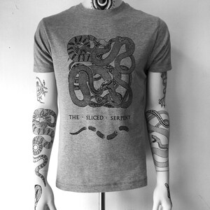 Snake T Shirt Serpent t-shirt hand printed, snake, snake image 4