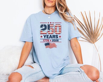 Retro USA 250th Anniversary Shirt, Distressed American Flag Tee, July Fourth Patriotic Top