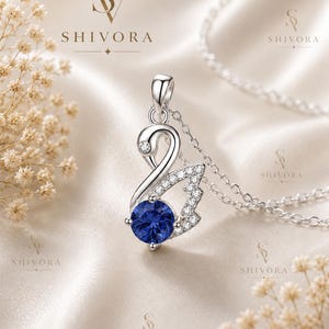 Collana con cigno e zaffiro blu, ciondolo in argento sterling 925, gioiello con pietra portafortuna, regalo elegante per lei