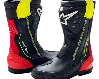 Alpinestars Supertech R Black, Red, Neon Yellow Motorcycle Boots