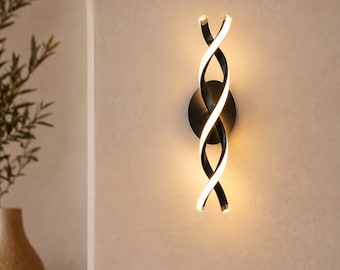 Modern Spiral LED Wall Sconce, 20W Wave Light for Bedroom, Hallway and Living Room