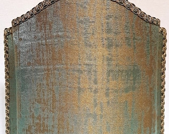 Venetian Lamp Shade Reseda Green and Gold Rubelli Venier Jacquard Fabric Half Lampshade - Handmade in Italy