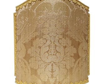 Venetian Lamp Shade Gold Silk Damask Rubelli Fabric Ruzante Pattern Half Lampshade - Handmade in Italy