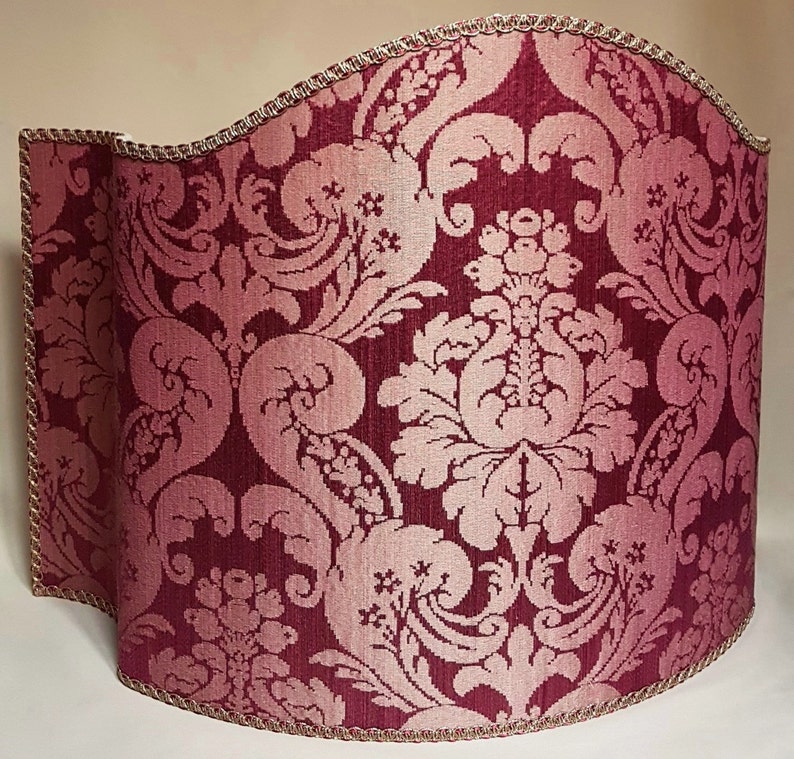 Floor Lamp Shade Cardinal Silk Damask Rubelli Fabric Ruzante Etsy