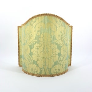 Venetian Lamp Shade Jade Silk Damask Rubelli Fabric Ruzante Pattern Half Lampshade - Handmade in Italy