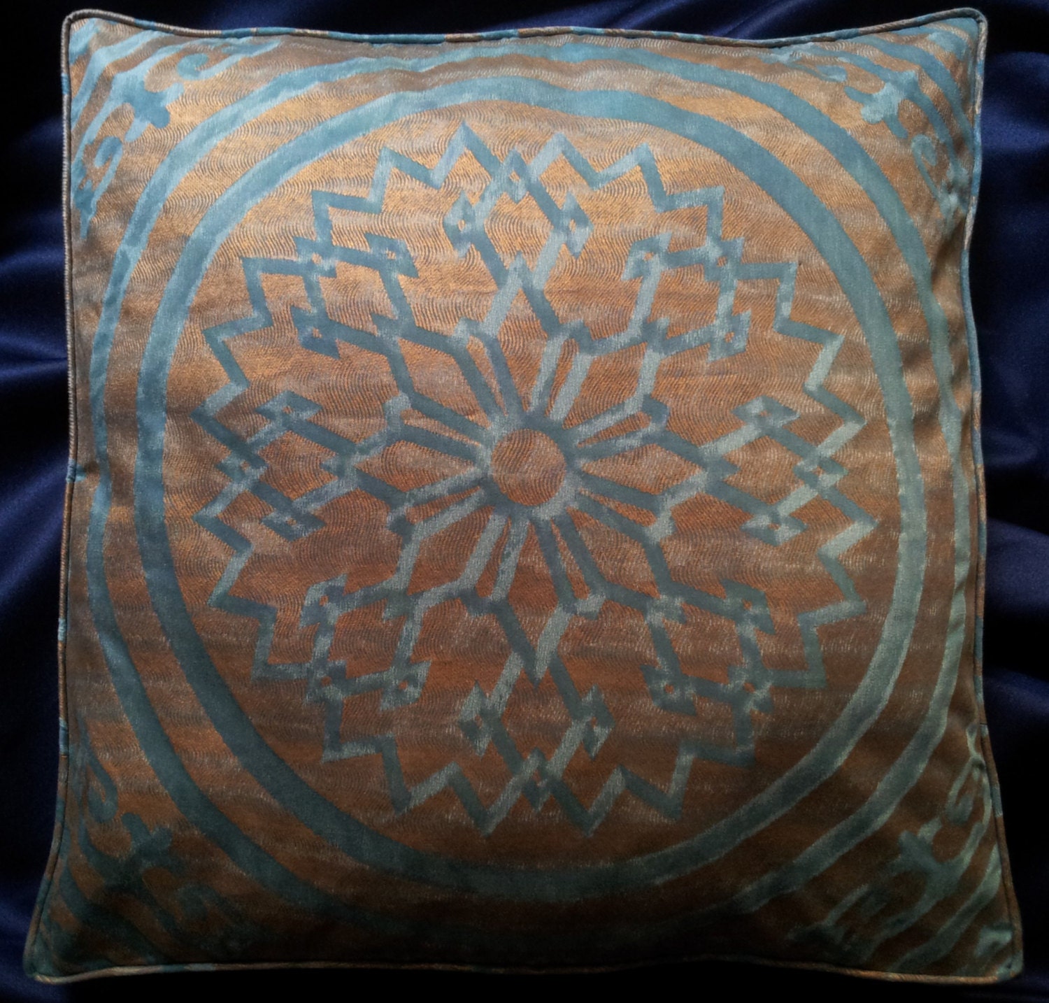 Box Edge Throw Pillow Cushion Cover Fortuny Fabric Antique Etsy