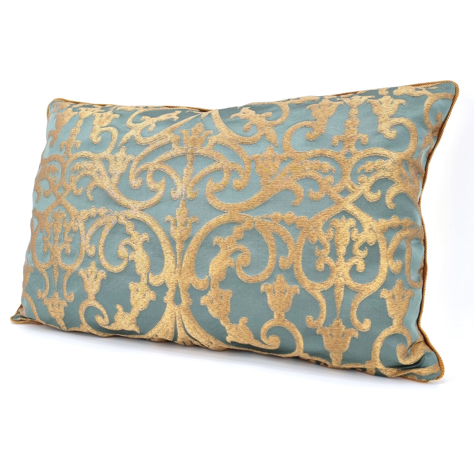 AVKA Studio Zierkissenbezüge Aus Indischer Kunstseide – 2 Stück, 45,7 X 45,7 Cm, Blumenmuster In Beige & Gold