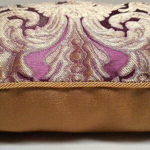 Lumbar Throw Pillow Rubelli Tebaldo Amethyst Silk Brocatelle Fabric Cushion Cover - Made in Italy image 6