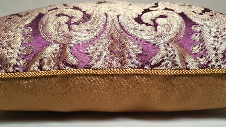 Lumbar Throw Pillow Rubelli Tebaldo Amethyst Silk Brocatelle Fabric Cushion Cover - Made in Italy image 6