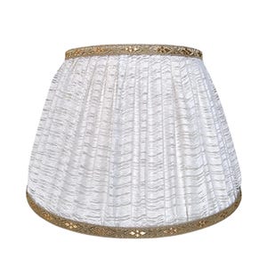 Pleated Lace Lampshade Rubelli Fabric Ivory Jam Session Pattern - Handmade in Italy