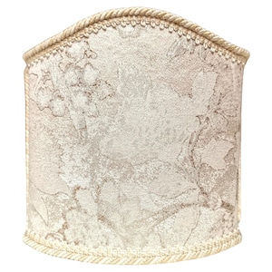 Venetian Lamp Shade Ivory & Gold Silk Brocade Rubelli Fabric Dorian Gray Pattern Half Lampshade - Handmade in Italy
