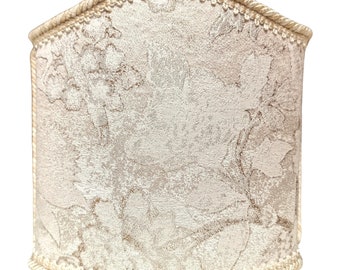 Venetian Lamp Shade Ivory & Gold Silk Brocade Rubelli Fabric Dorian Gray Pattern Half Lampshade - Handmade in Italy