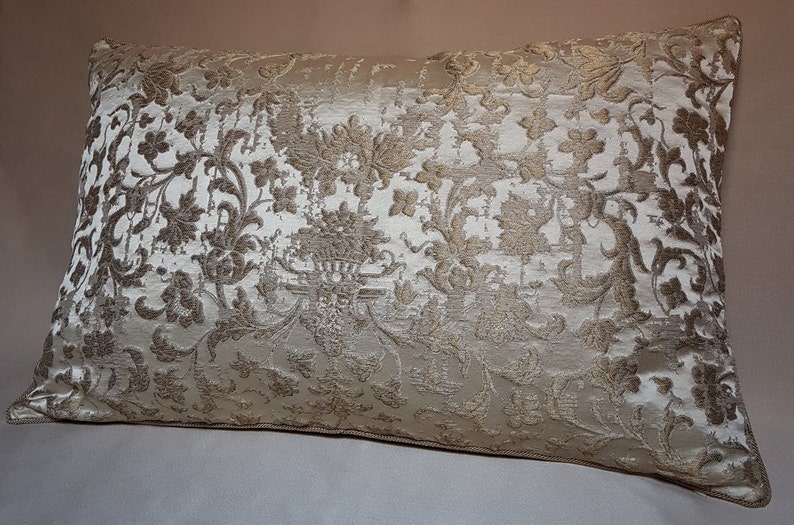 Ivory & Gold Silk Jacquard Rubelli Fabric Throw Pillow Cushion Etsy