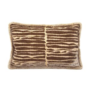 Deko Kissenbezug mit Pinsel Fransen Perlmutt Jacquard Samt Rubelli Stoff Modern Art Muster - Handmade in Italy