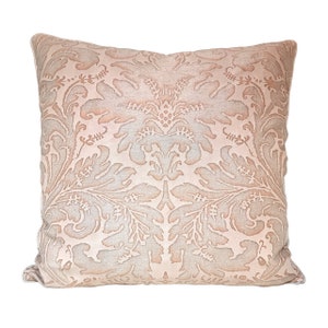 18" x 18" Fortuny Fabric Throw Pillow Case Driftwood Monotones Lucrezia Pattern - Made in Italy