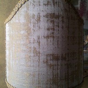 Clip On Lamp Shade Sand and Gold Rubelli Venier Jacquard Fabric Half Lampshade Handmade in Italy image 1