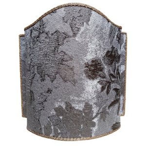 Venetian Lamp Shade Silver & Gold Silk Brocade Rubelli Fabric Dorian Gray Pattern Half Lampshade - Handmade in Italy