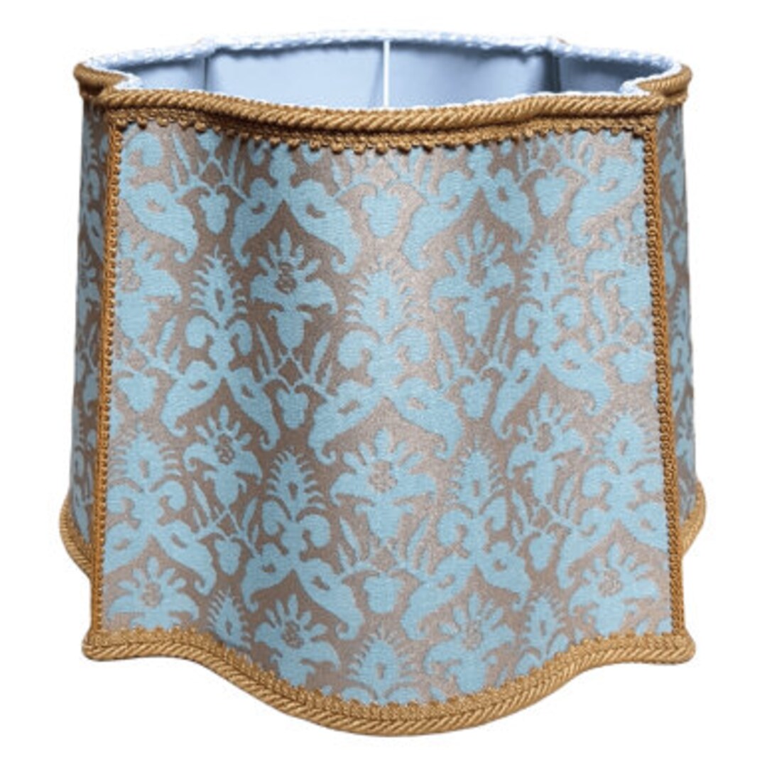 Fortuny Lamp Shade in Aquamarine & Silvery Gold Delfino - Etsy