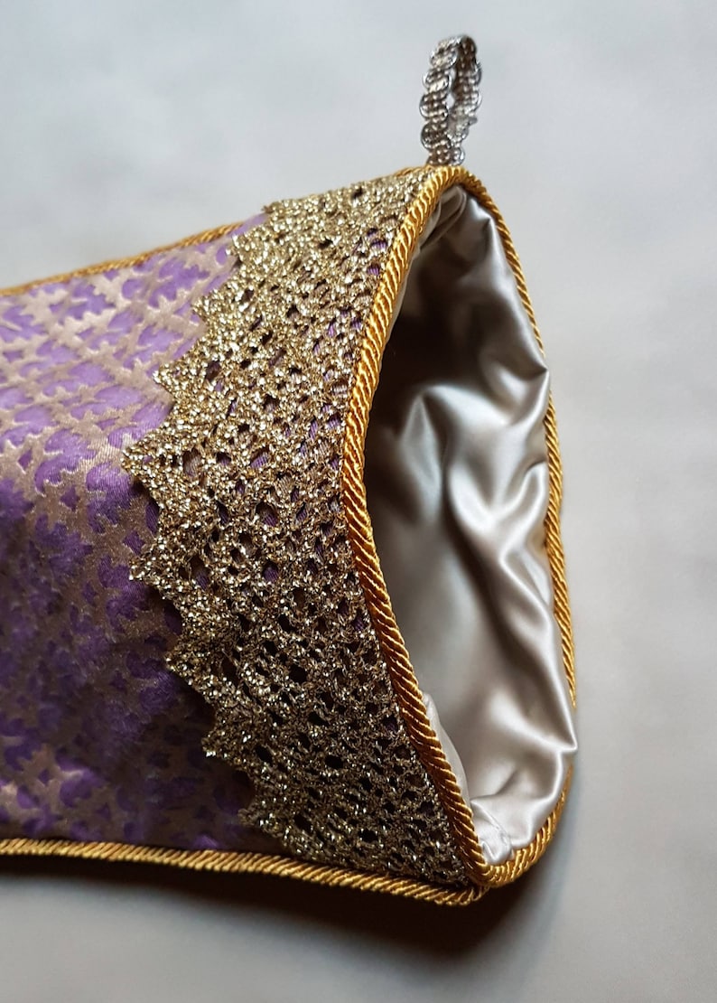Luxury Christmas Stocking Fortuny Fabric Chinese Plum /& Gold Murillo Pattern Made in Italy
