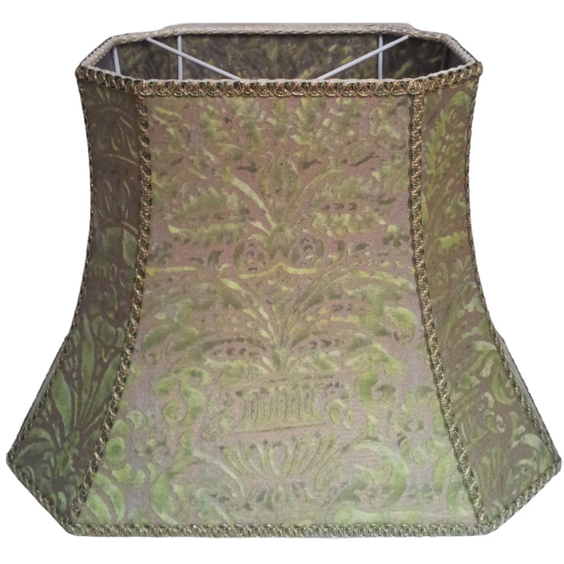 Rectangle Cut Corner Lamp Shade in Fortuny Fabric Seafoam Etsy