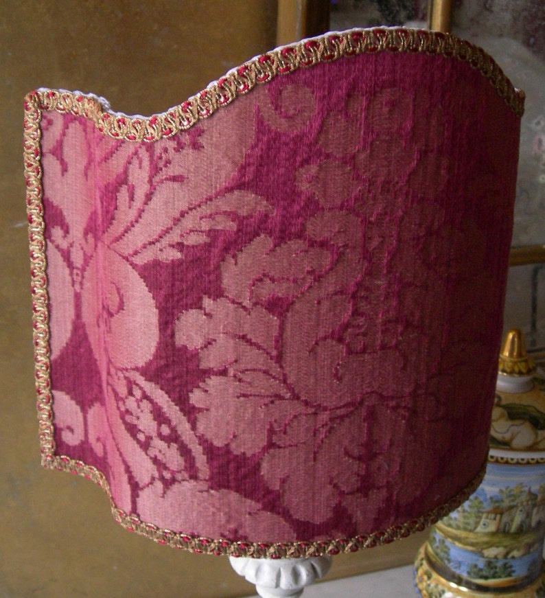 Lamp Shade Cardinal Damask Rubelli Fabric Ruzante Etsy