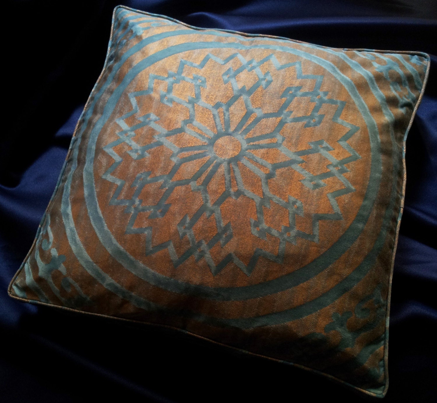 Box Edge Throw Pillow Cushion Cover Fortuny Fabric Antique Etsy