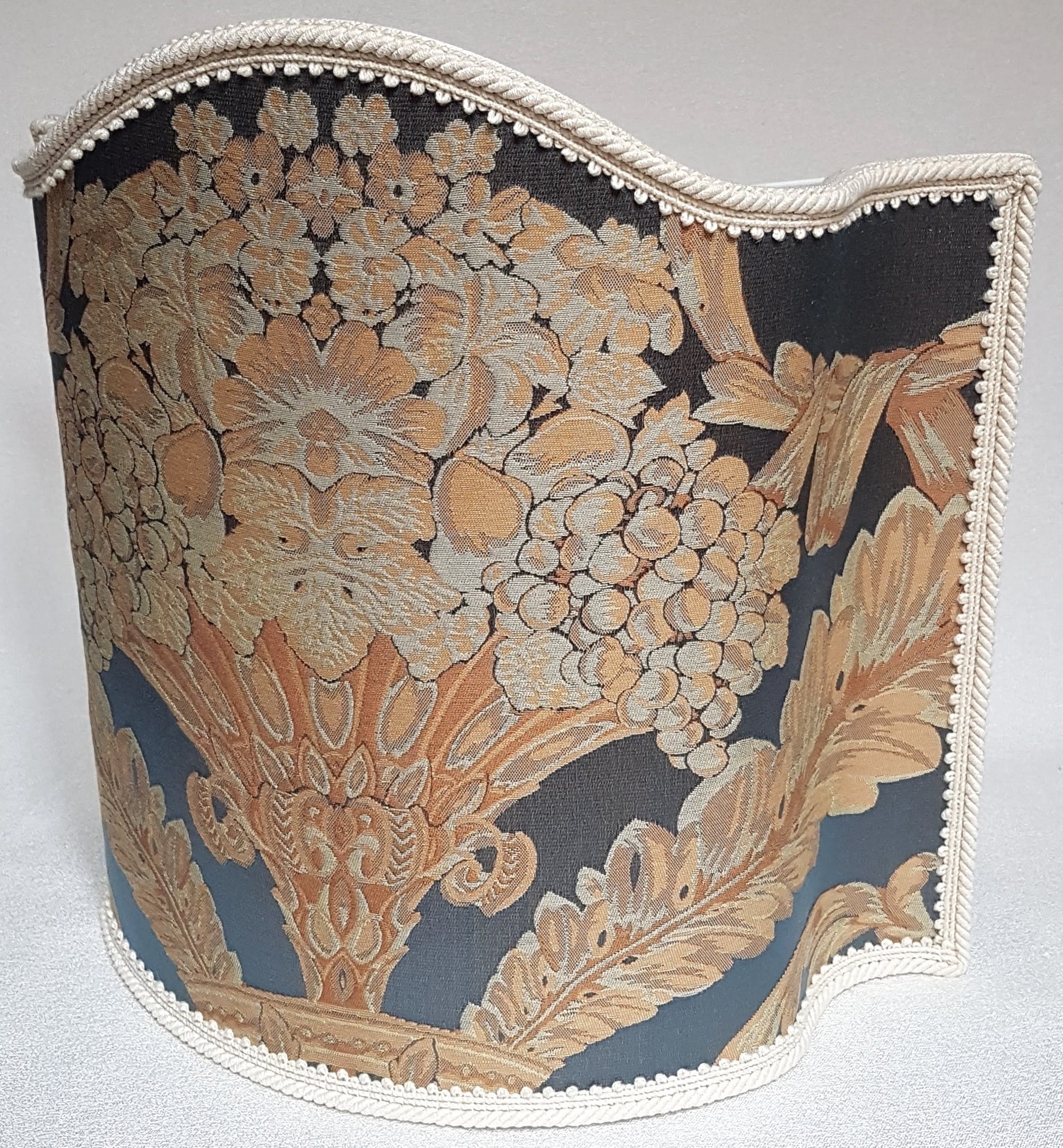 Venetian Lamp Shade Blue Silk Damask Rubelli Labuan Pattern Half ...