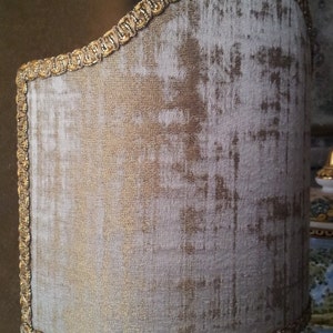 Clip On Lamp Shade Sand and Gold Rubelli Venier Jacquard Fabric Half Lampshade Handmade in Italy image 3