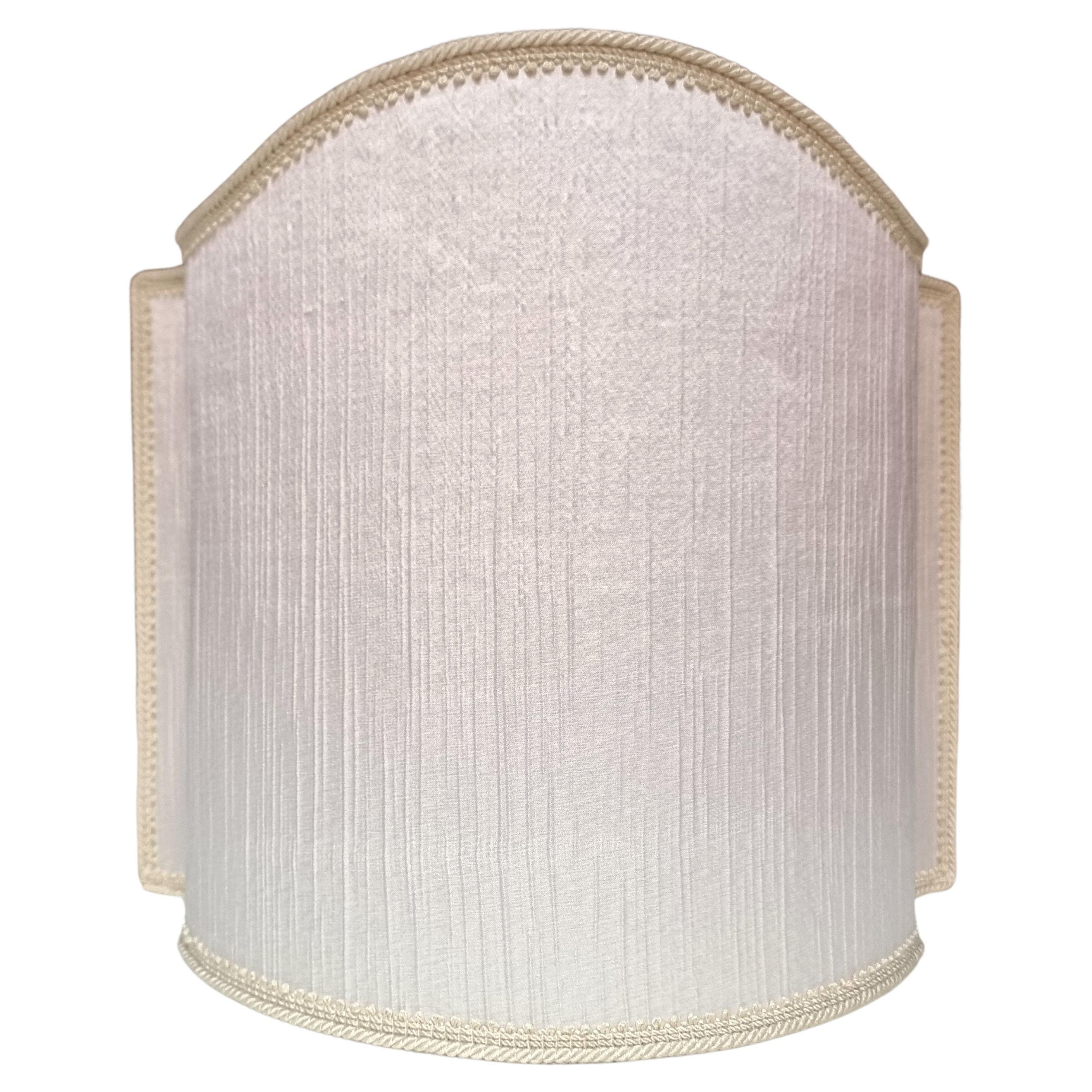Venetian Lampshade Ivory Crinkled Satin Rubelli Fabric Canalgrande Pattern - Handmade in Italy