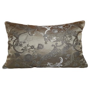 Throw Pillow Cover Lime Green Silk Brocade Rubelli Fabric Madama Butterfly Pattern - Made in Italy