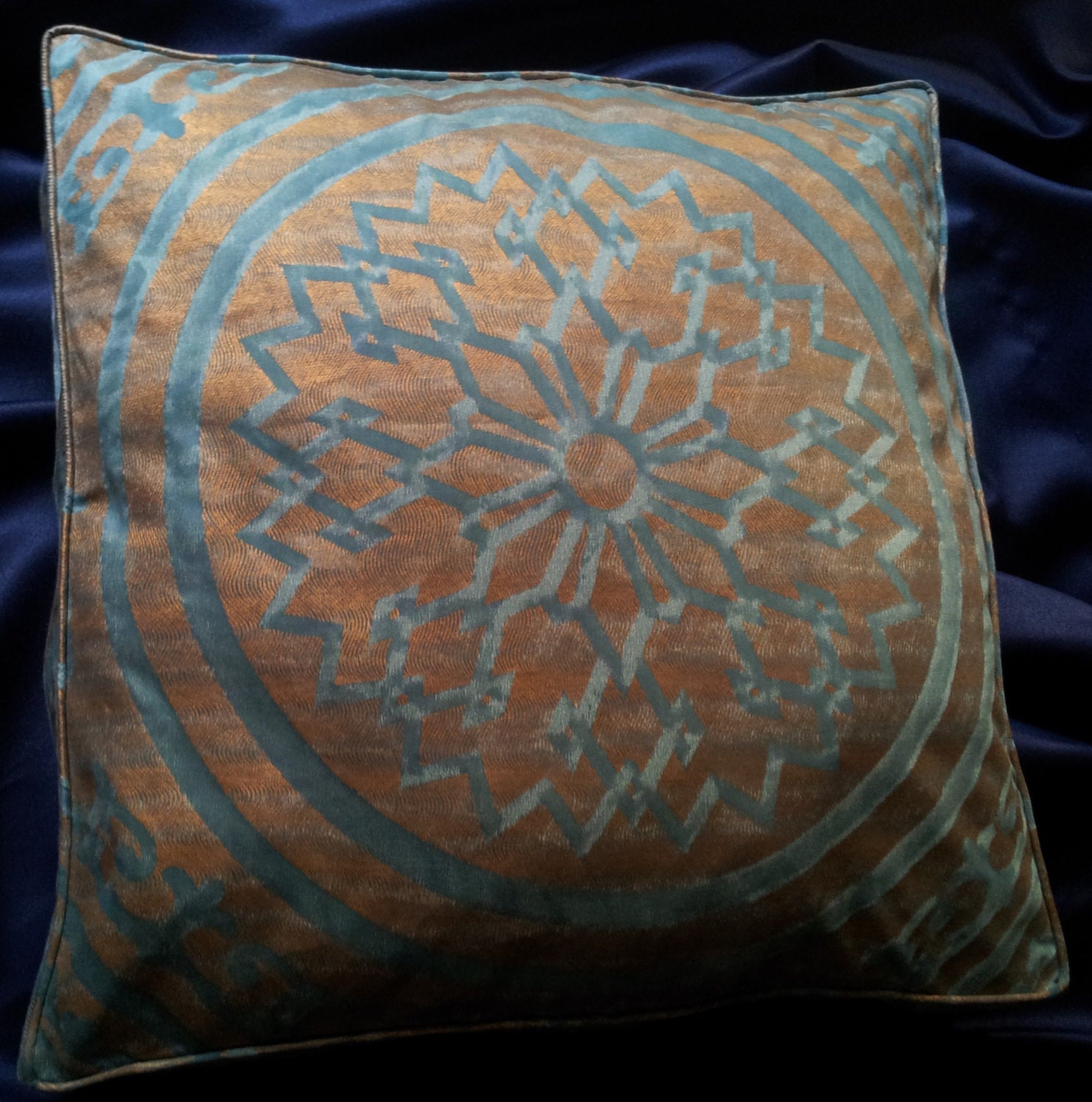 Box Edge Throw Pillow Cushion Cover Fortuny Fabric Antique Etsy