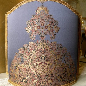 Venetian Lamp Shade Silk Lampas Rubelli Sherazade Tuono Pattern Half Lampshade - Handmade in Italy