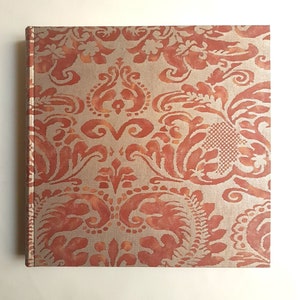 Photo Book Fortuny Fabric Covered Hardcover Rust & Gold Sevigne Pattern - Handcraft in Italy