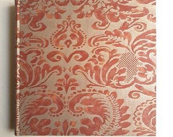 Photo Book Fortuny Fabric Covered Hardcover Rust & Gold Sevigne Pattern - Handcraft in Italy
