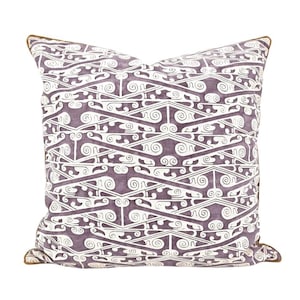 Fortuny Fabric Pillow Case Deep Carmine & Vintage Rose Tzin Pattern - Made in Italy