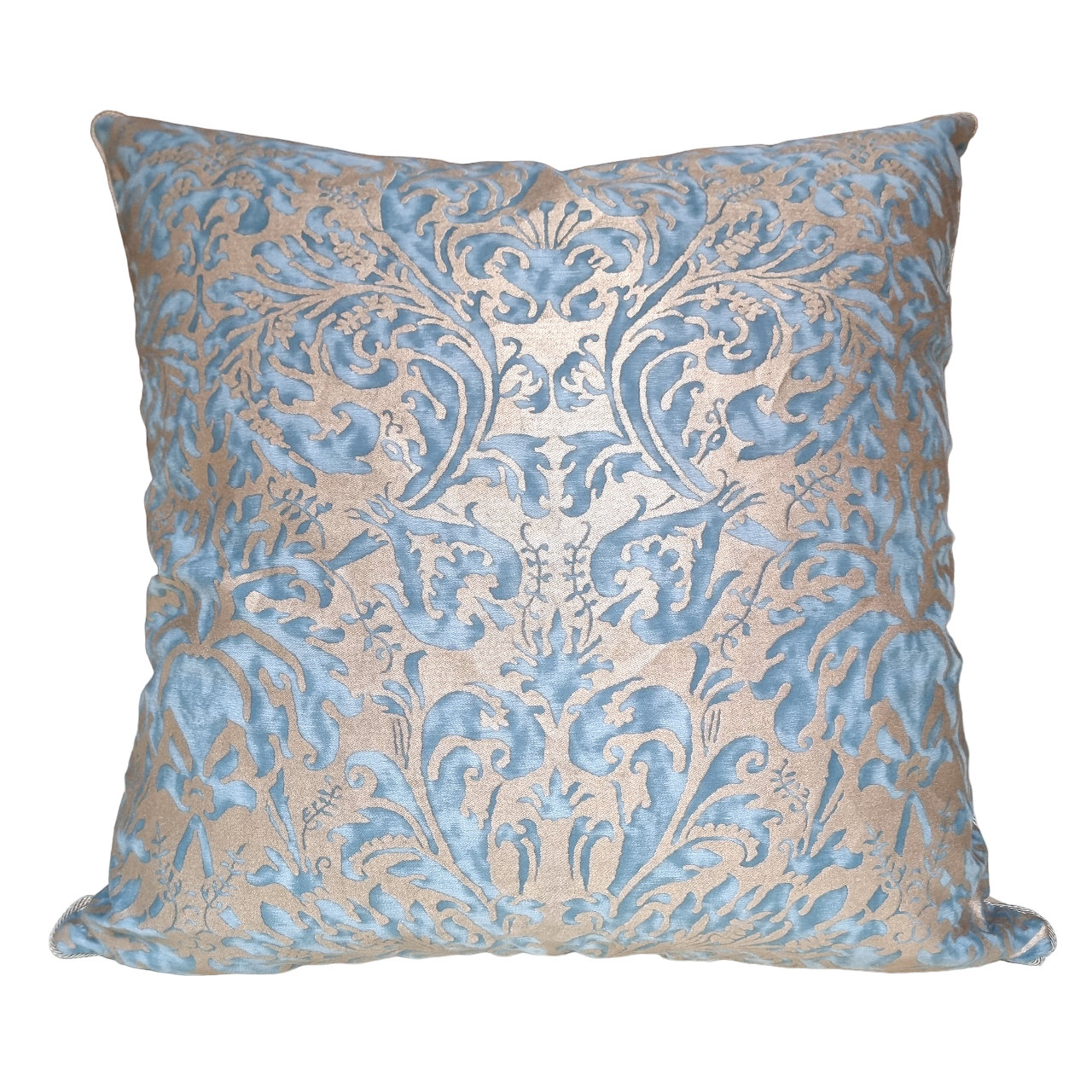 Pair of Cream & Gold Fortuny Malmaison Pattern Pillows - Priced Individually Pair of Cream & Gold Fortuny Malmaison Pattern Pillows - Priced Individually