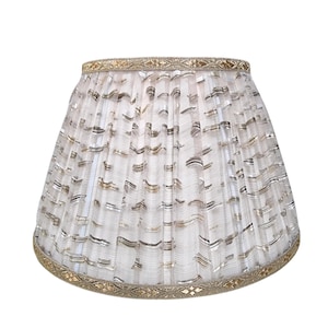 Pleated Lampshade Rubelli Fabric Amber Improvisation Pattern - Handmade in Italy