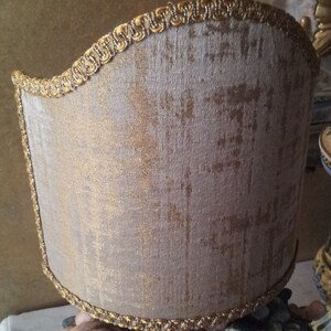 Clip On Lamp Shade Sand and Gold Rubelli Venier Jacquard Fabric Half Lampshade Handmade in Italy image 5