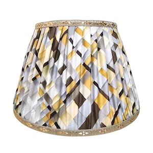 Pleated Lampshade Rubelli Fabric Yellow Saint-Etienne Pattern - Handmade in Italy