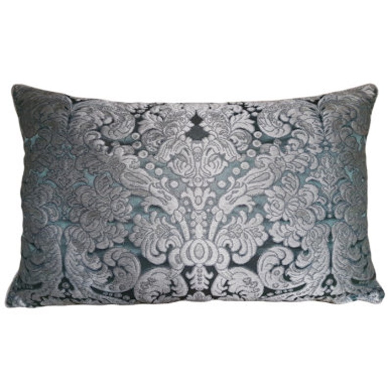 Lumbar Throw Pillow Rubelli Tebaldo Amethyst Silk Brocatelle Fabric Cushion Cover - Made in Italy image 9