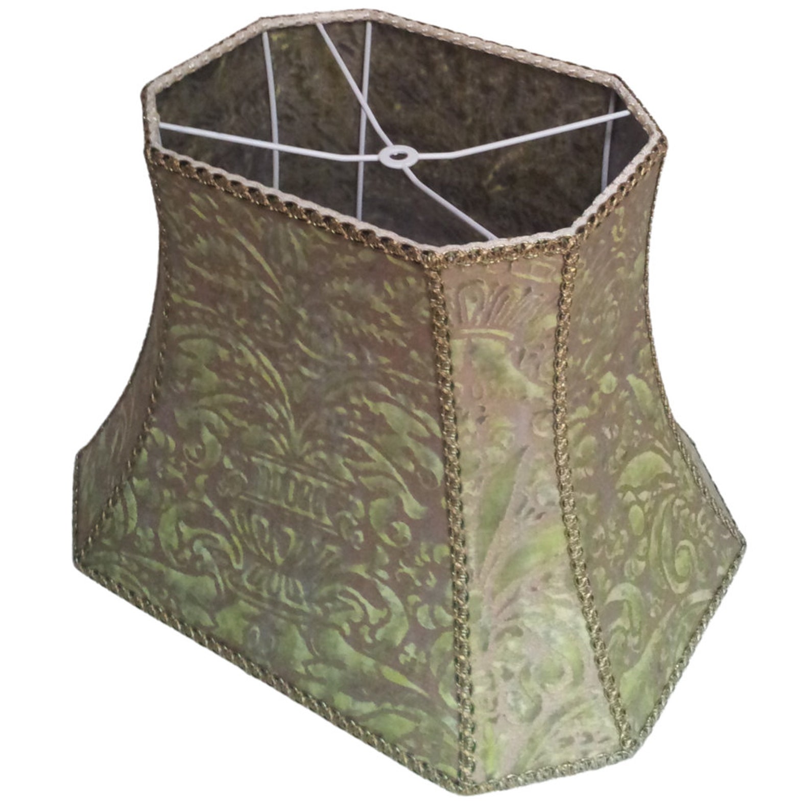 Rectangle Cut Corner Lamp Shade in Fortuny Fabric Seafoam Etsy