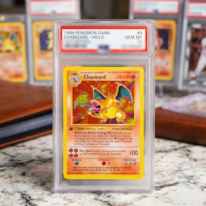 Carta Charizard olografica senza ombra del set base 1999, edizione PROXY, incapsulata con certificazione PSA 10, regalo per giocatori.