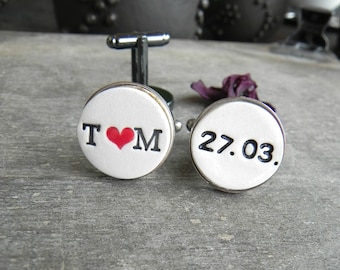 Keepsake Wedding Gift for Groom, Personalized Anniversary Gifts, Important Date Cuff Links, Father, Best Man Groomsmen Custom Cuff Links
